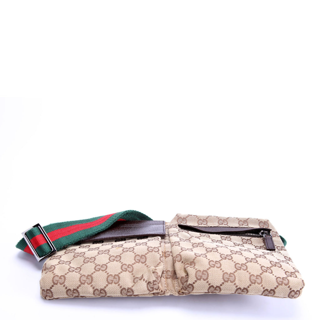 28566 GG Canvas Waist Bag Brown