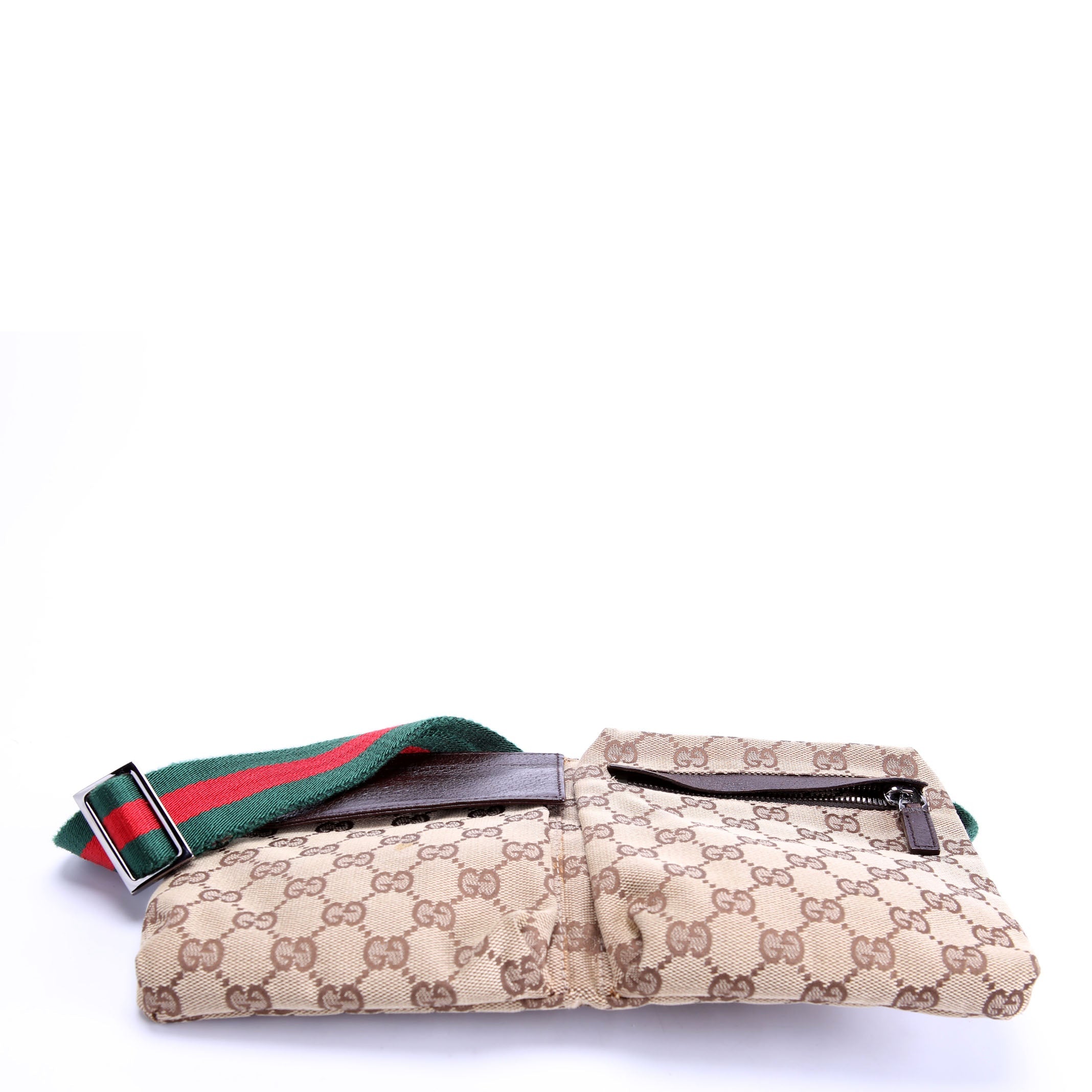 28566 GG Canvas Waist Bag Brown