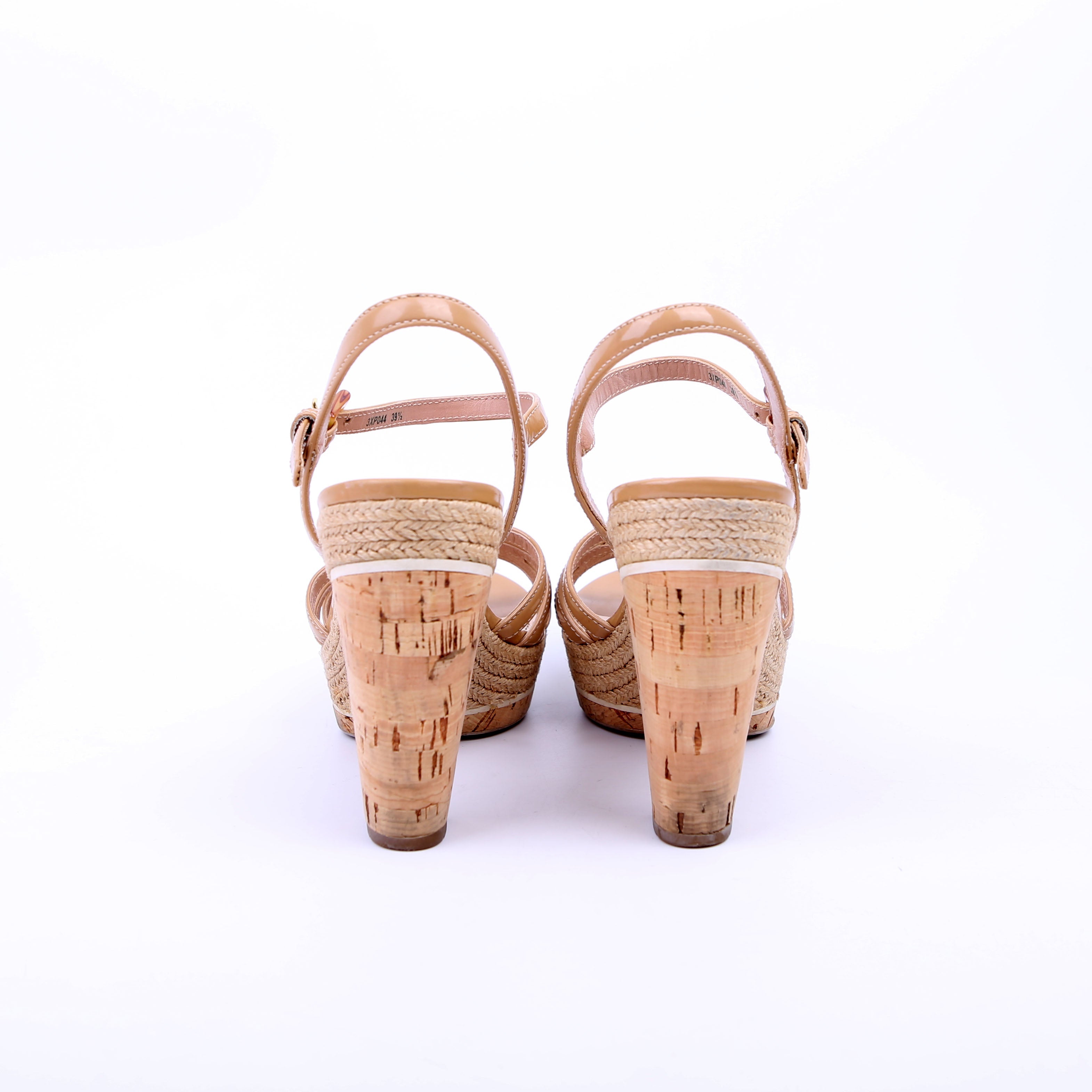 Prada Strappy Espadrille Sandals Size 39.5 Tan