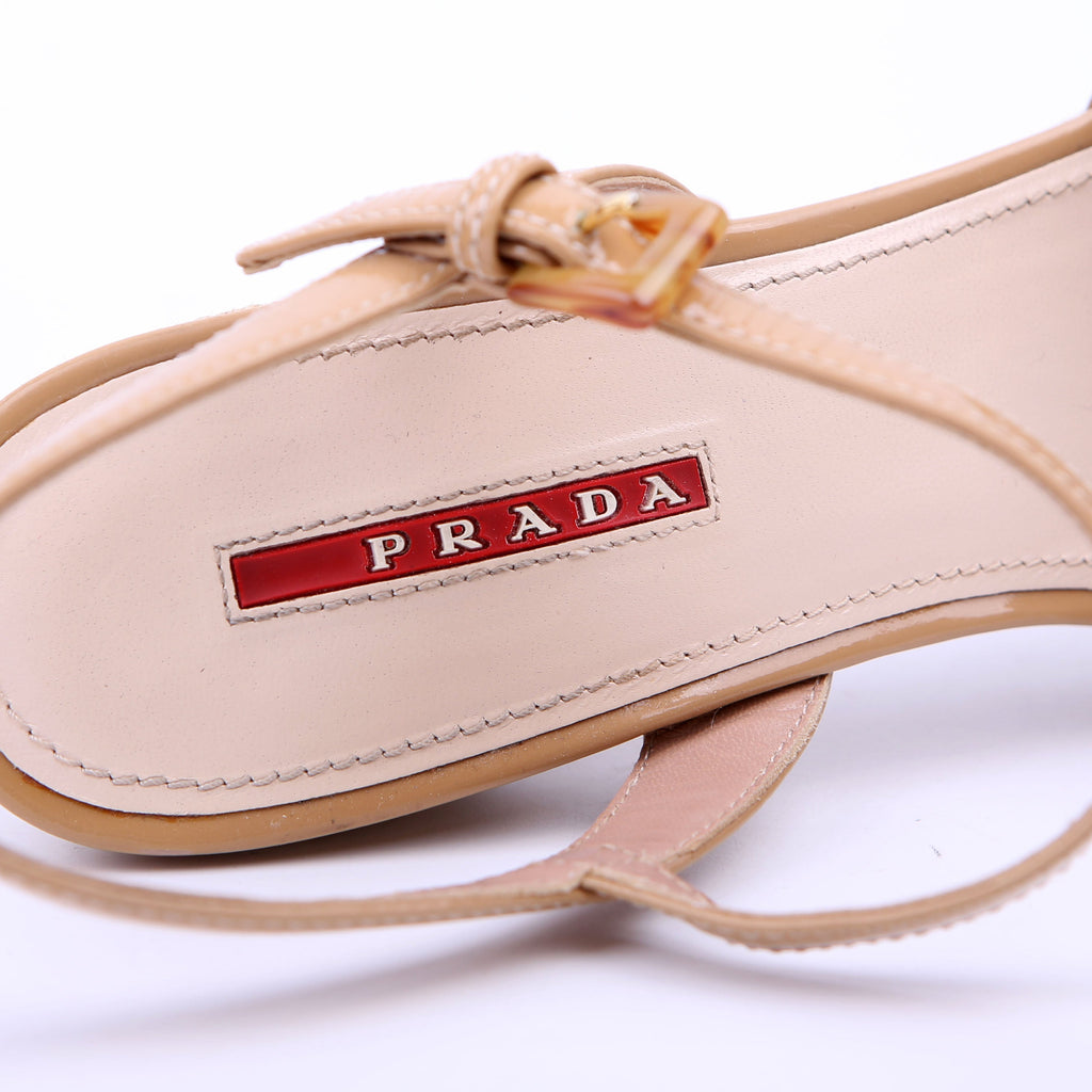 Prada Strappy Espadrille Sandals Size 39.5 Tan