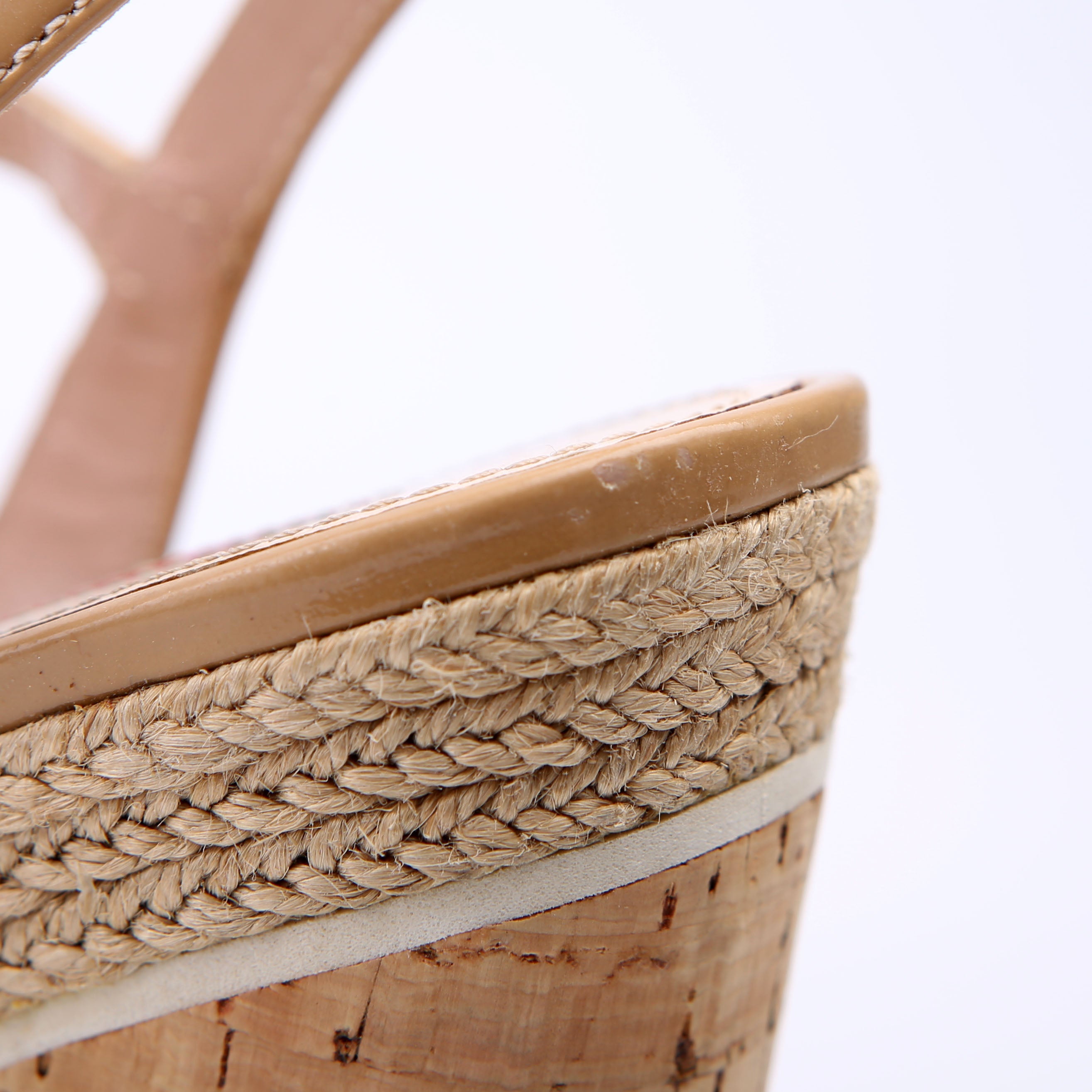 Prada Strappy Espadrille Sandals Size 39.5 Tan
