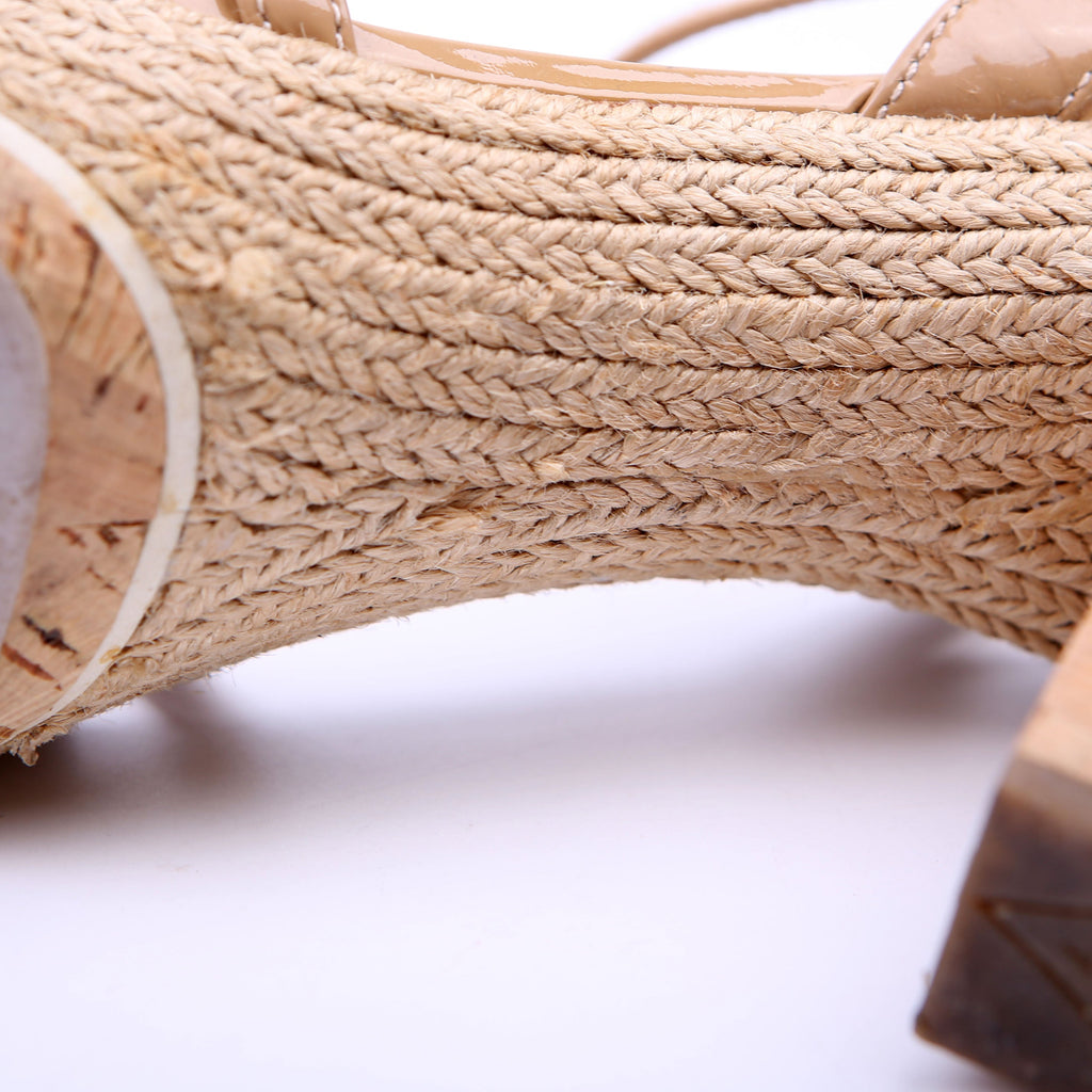 Prada Strappy Espadrille Sandals Size 39.5 Tan