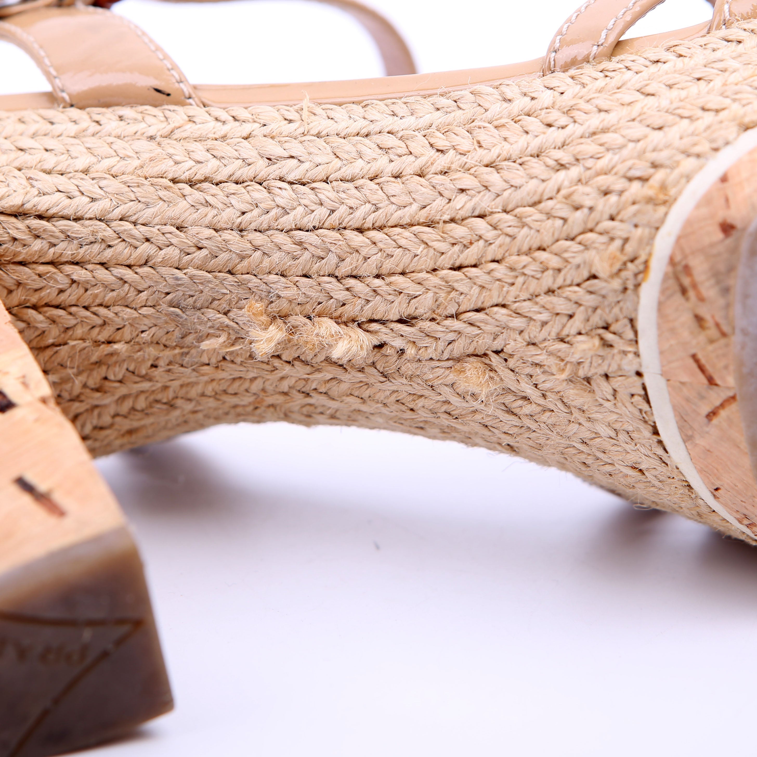 Prada Strappy Espadrille Sandals Size 39.5 Tan