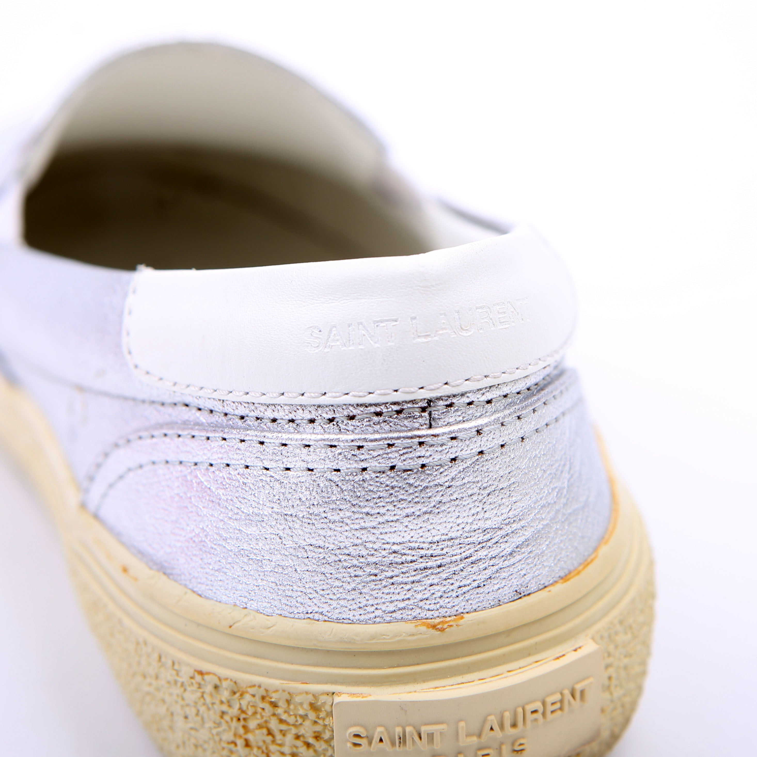 SAINT LAURENT Slip On Sneakers Size 39 Silver