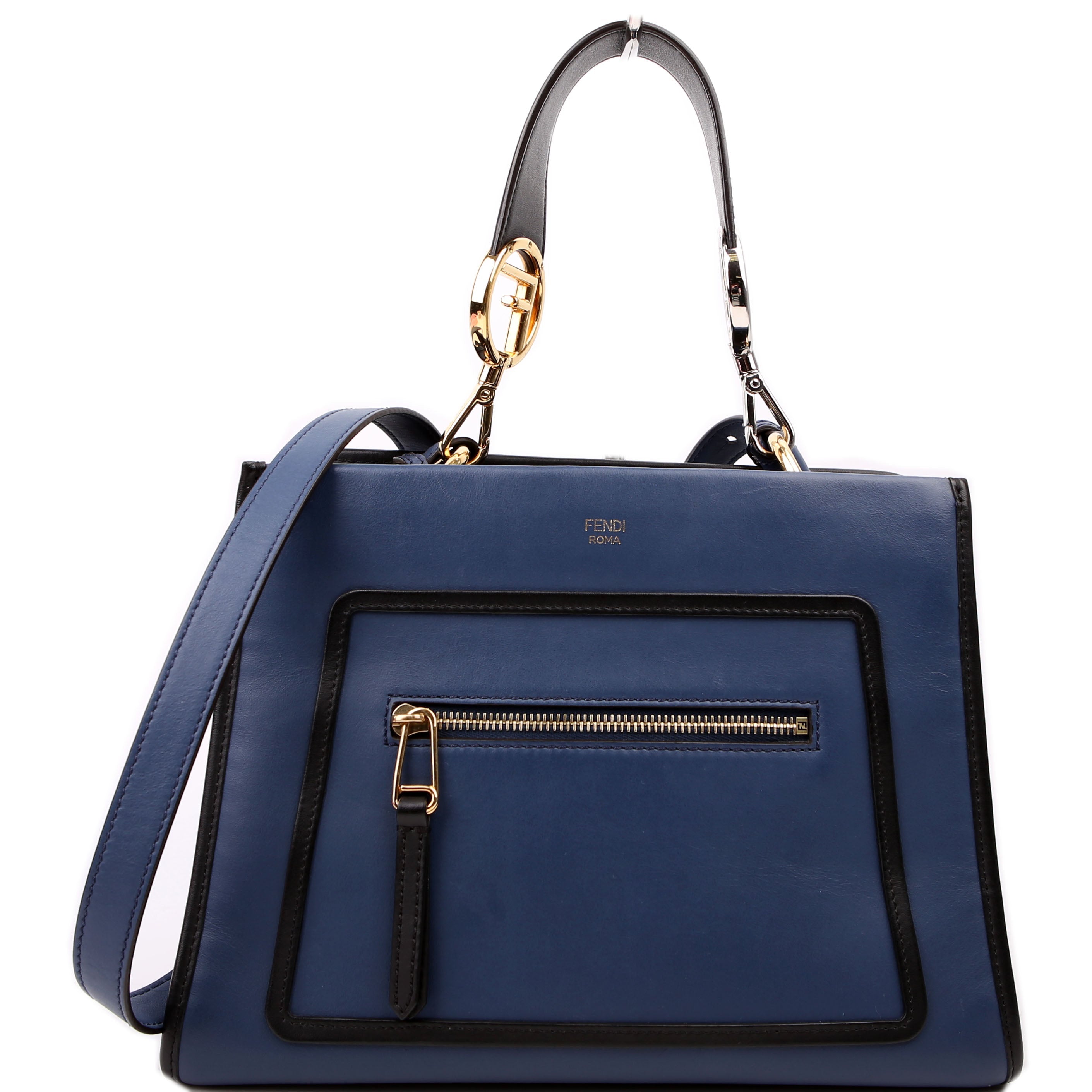 Fendi Runaway Small Satchel Navy