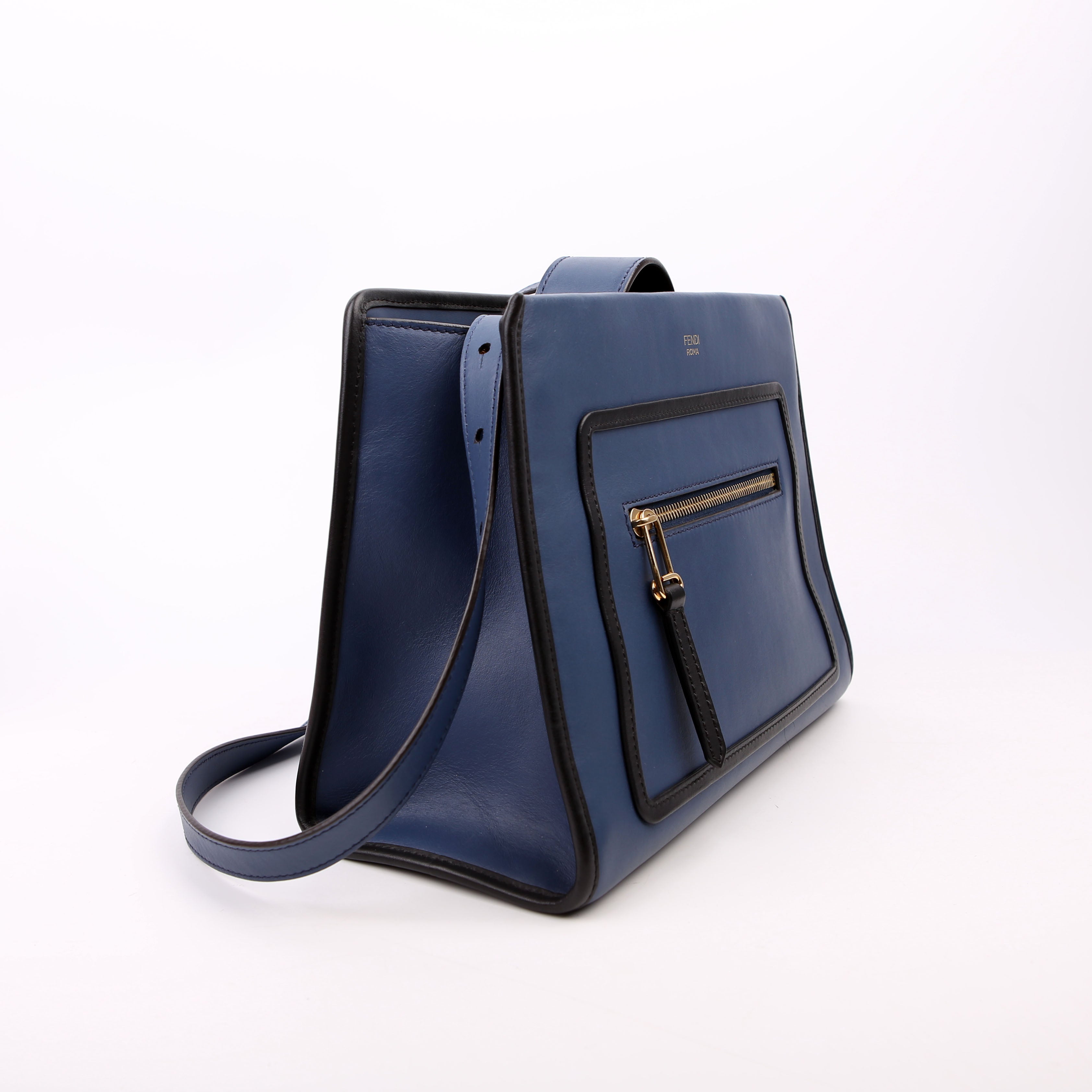 Fendi Runaway Small Satchel Navy