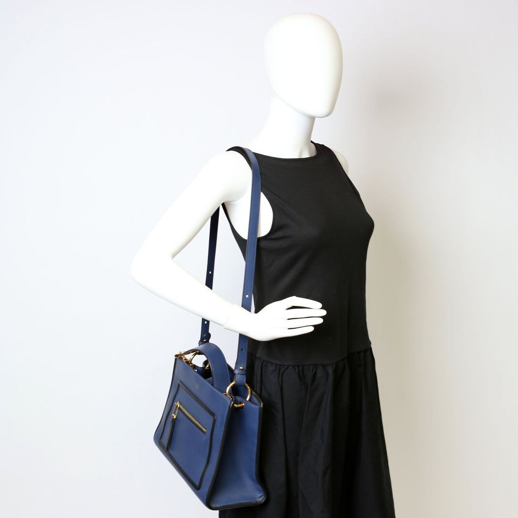 Fendi Runaway Small Satchel Navy
