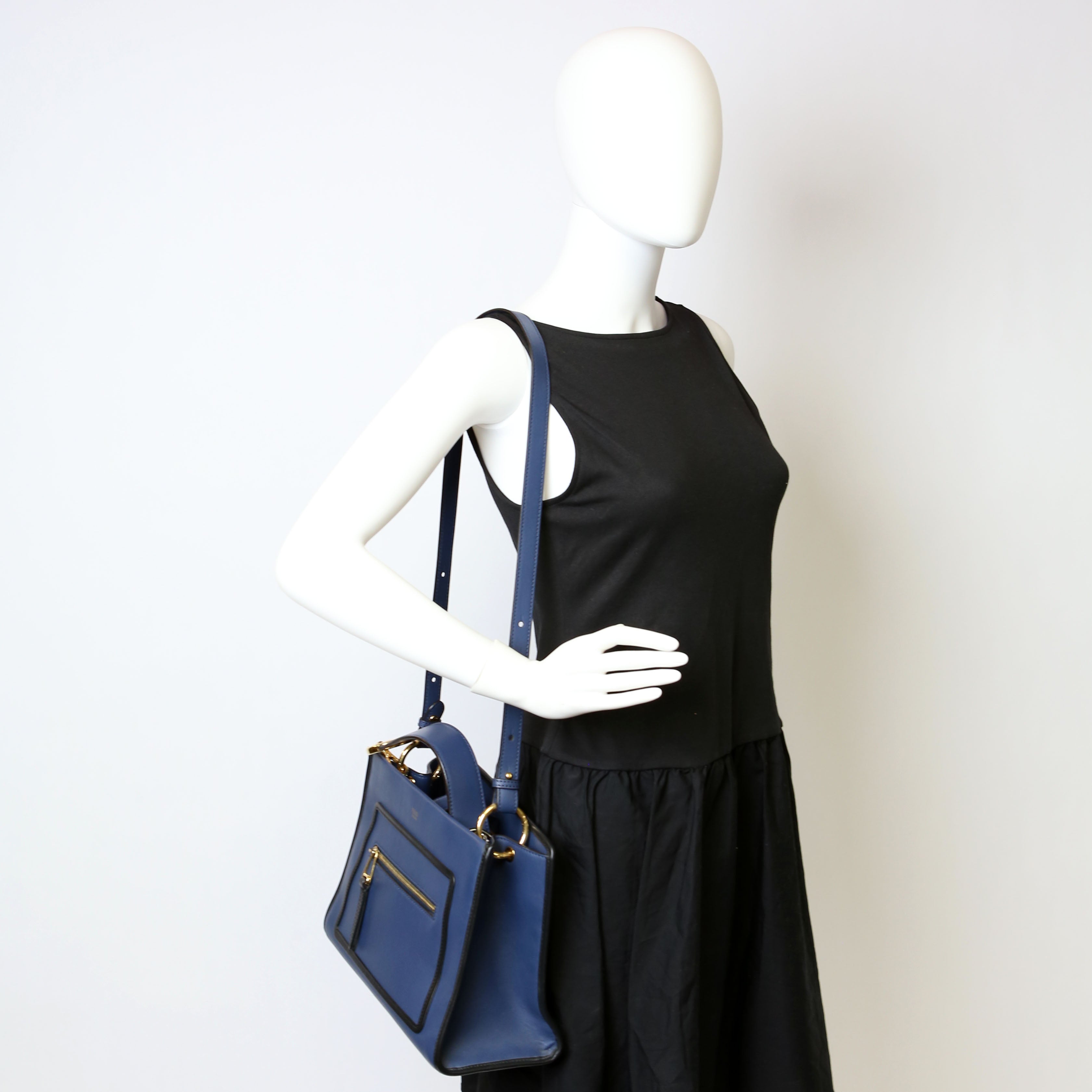 Fendi Runaway Small Satchel Navy
