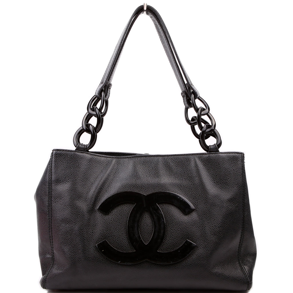 Bekko Chain Tote Caviar 9M Black