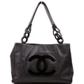 Bekko Chain Tote Caviar 9M Black
