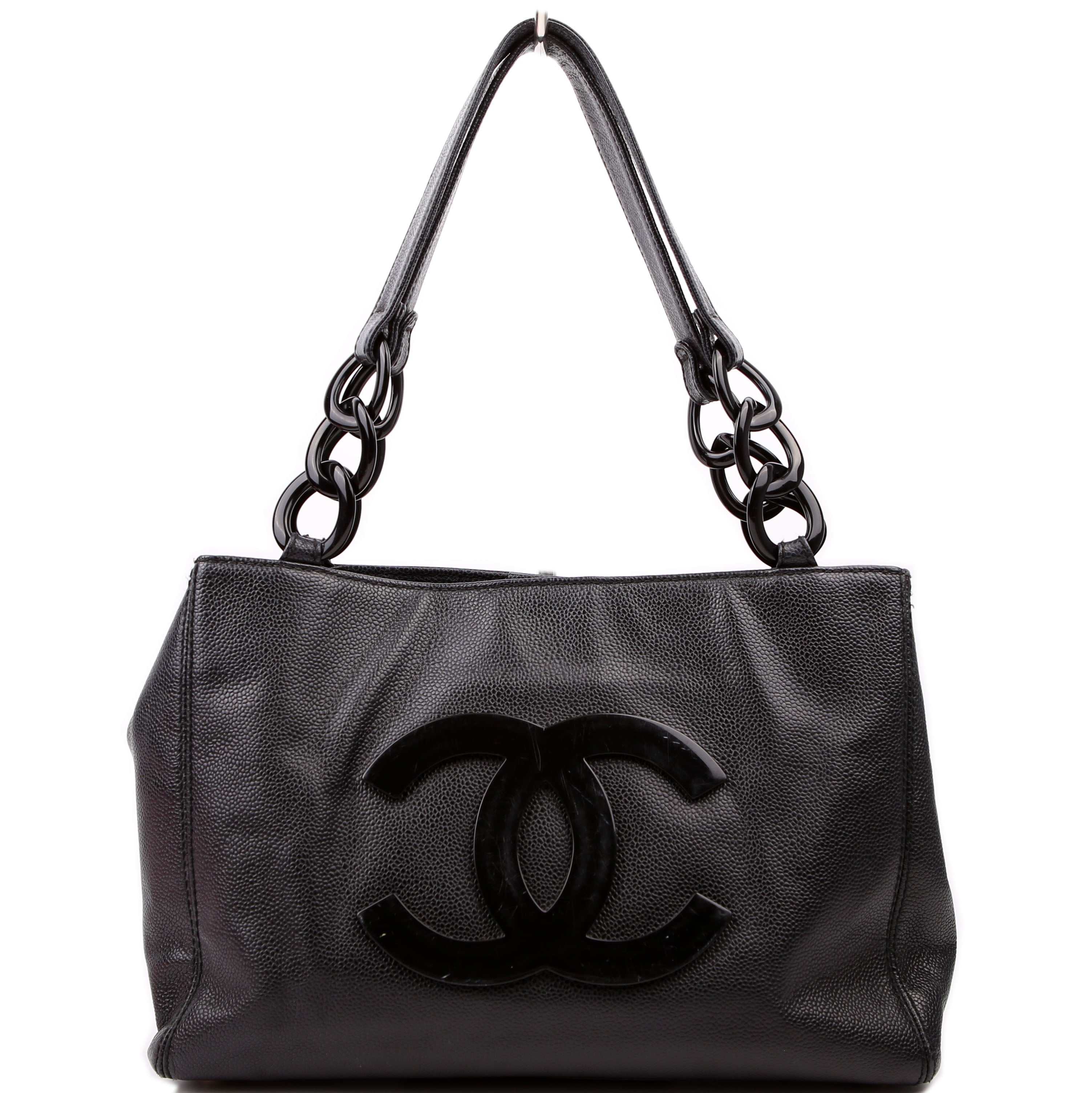 Bekko Chain Tote Caviar 9M Black
