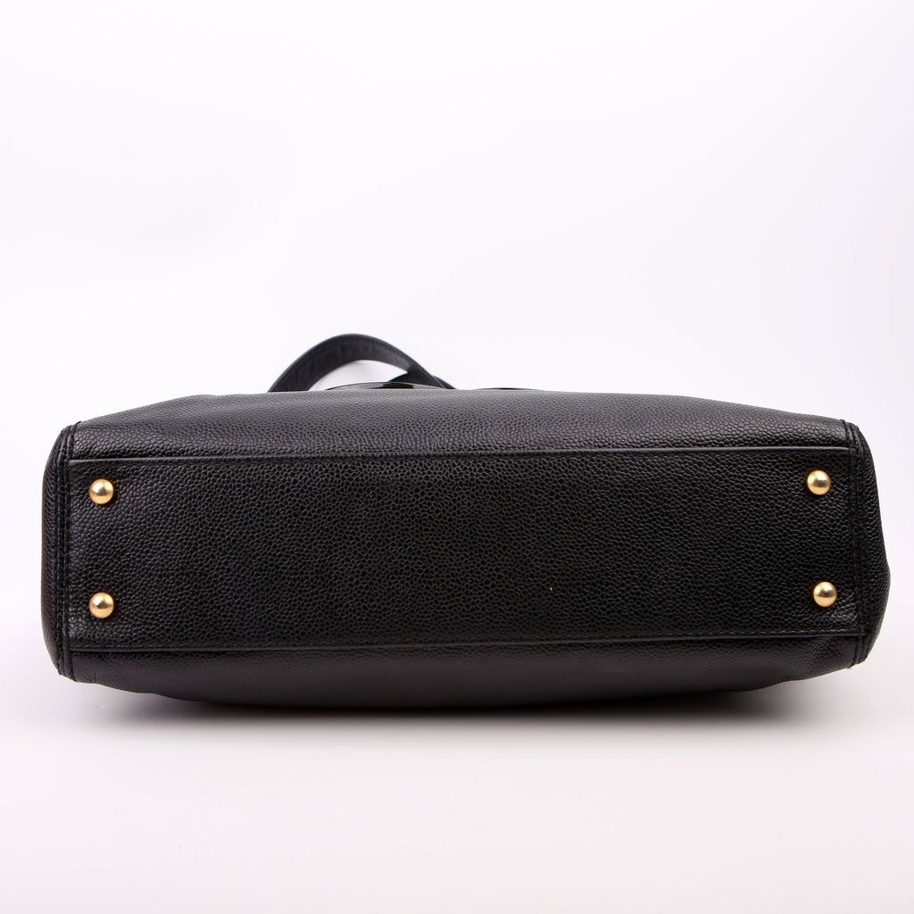 Bekko Chain Tote Caviar 9M Black