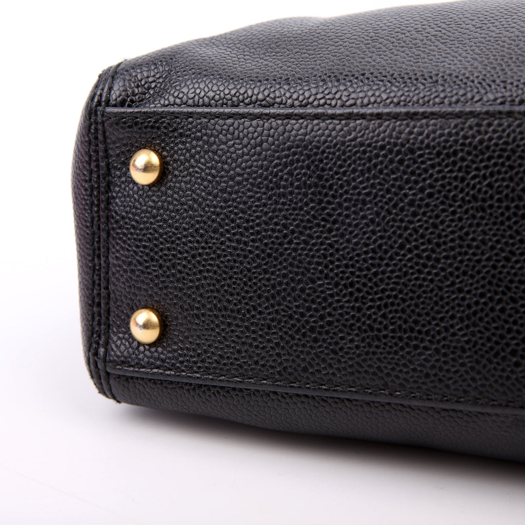 Bekko Chain Tote Caviar 9M Black