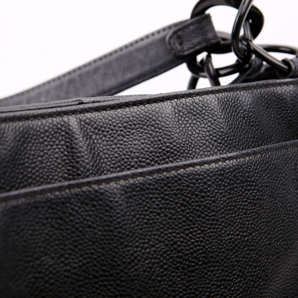 Bekko Chain Tote Caviar 9M Black