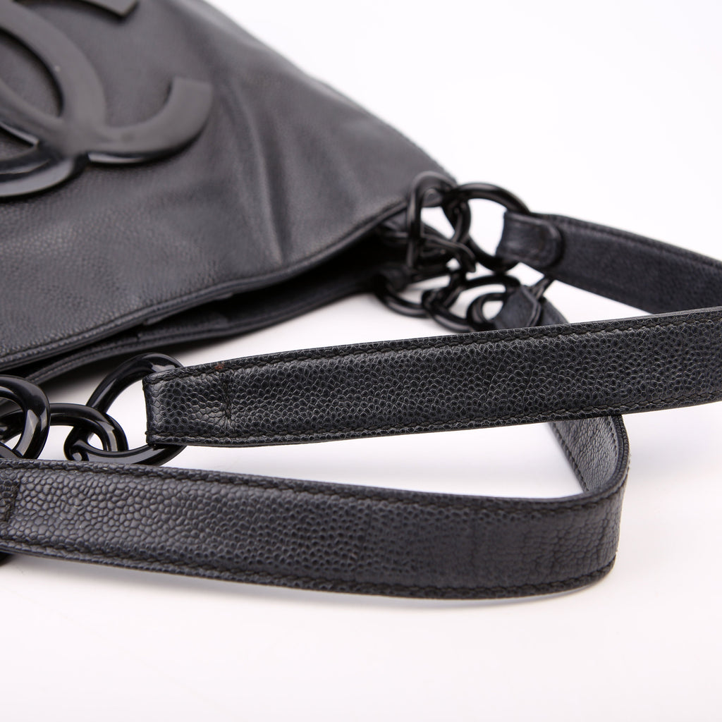 Bekko Chain Tote Caviar 9M Black