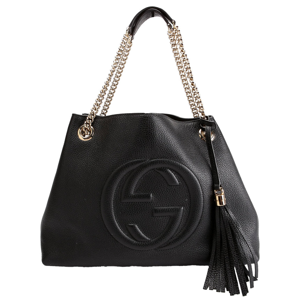 536196 Soho Chain Tote Newer Black