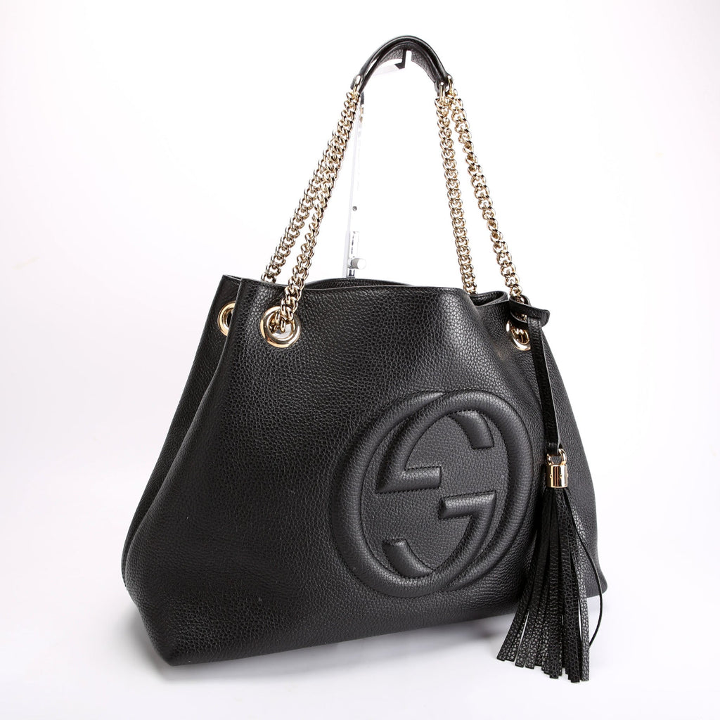 536196 Soho Chain Tote Newer Black