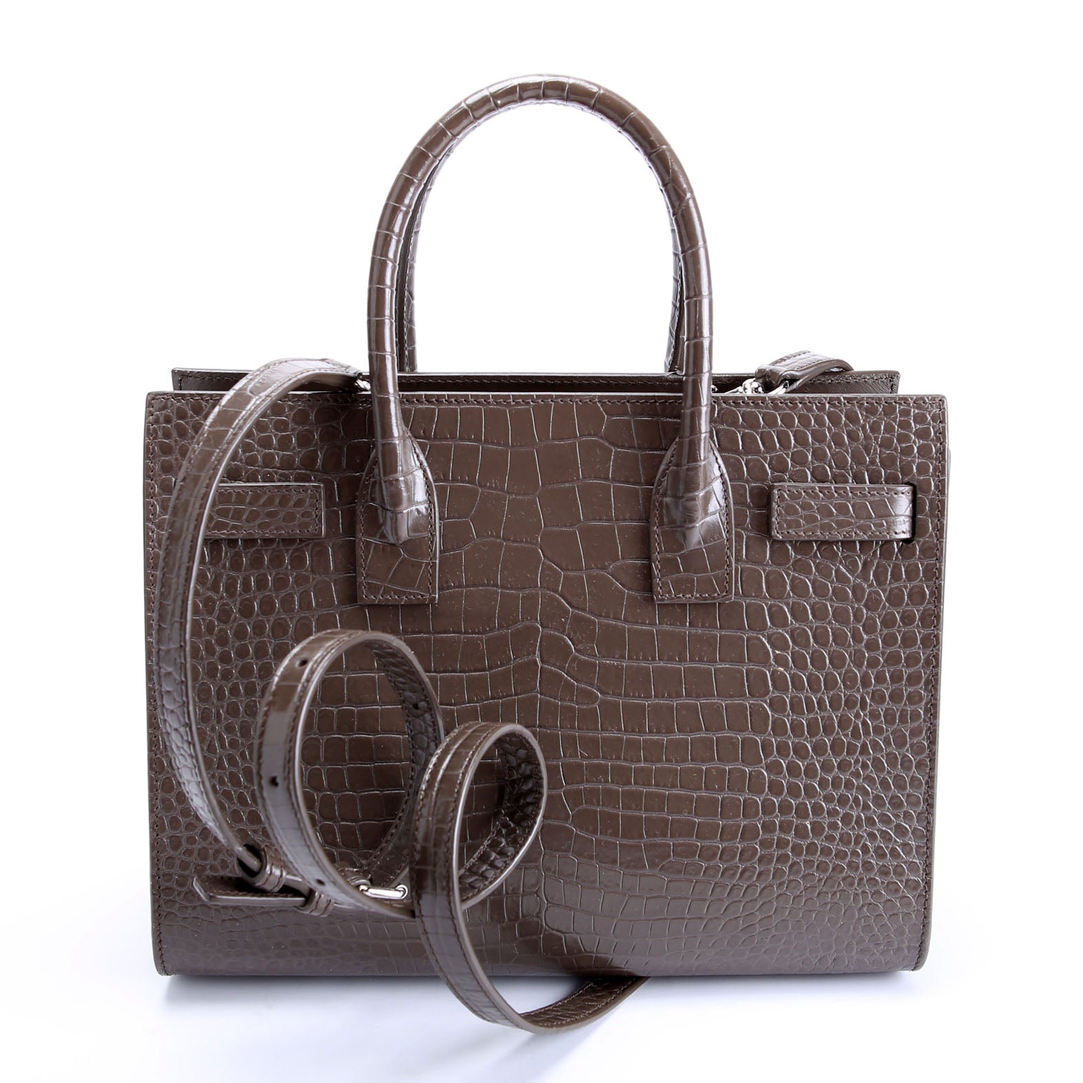 Sac De Jour Baby Crocodile Embossed 421863 Brown
