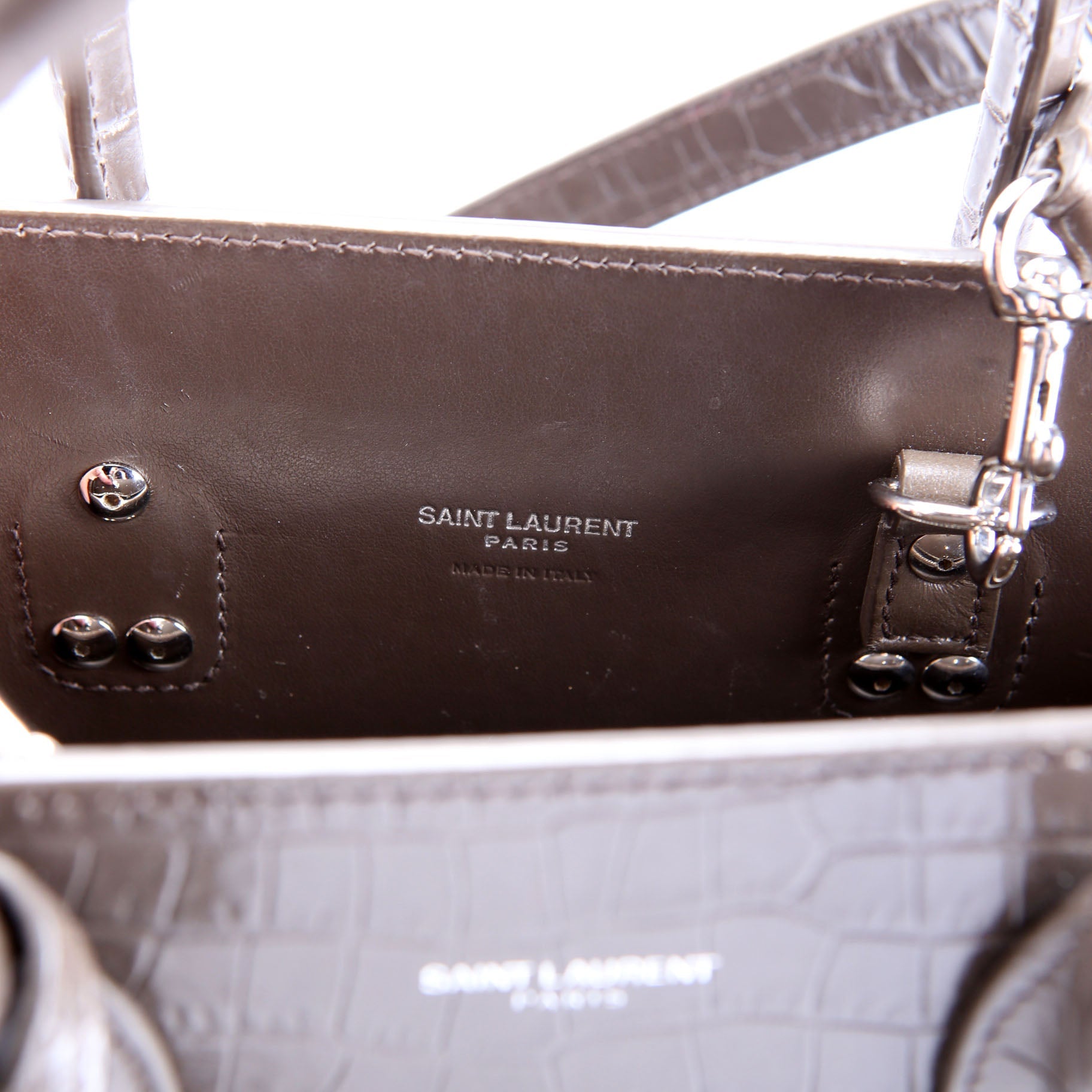 Sac De Jour Baby Crocodile Embossed 421863 Brown