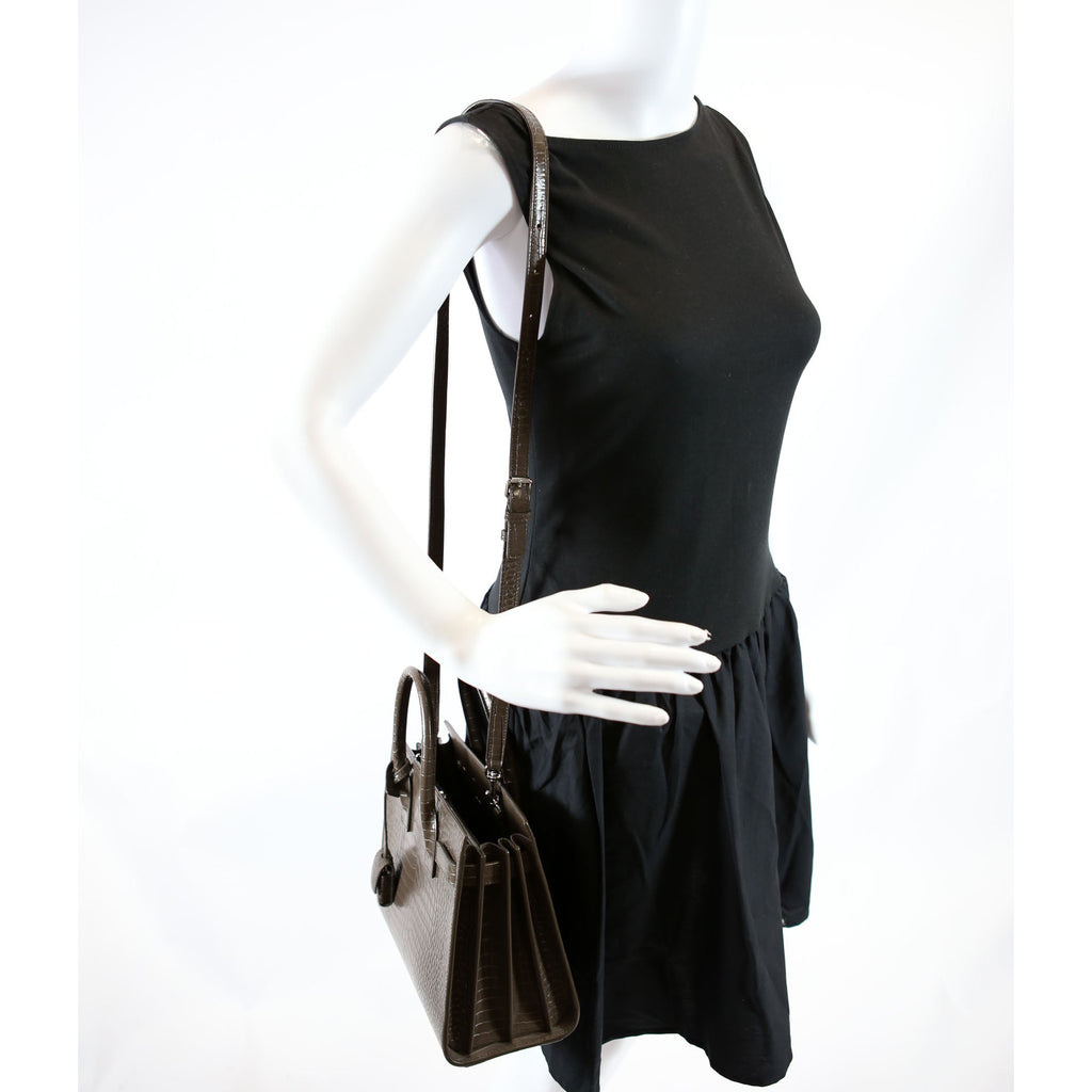 Sac De Jour Baby Crocodile Embossed 421863 Brown