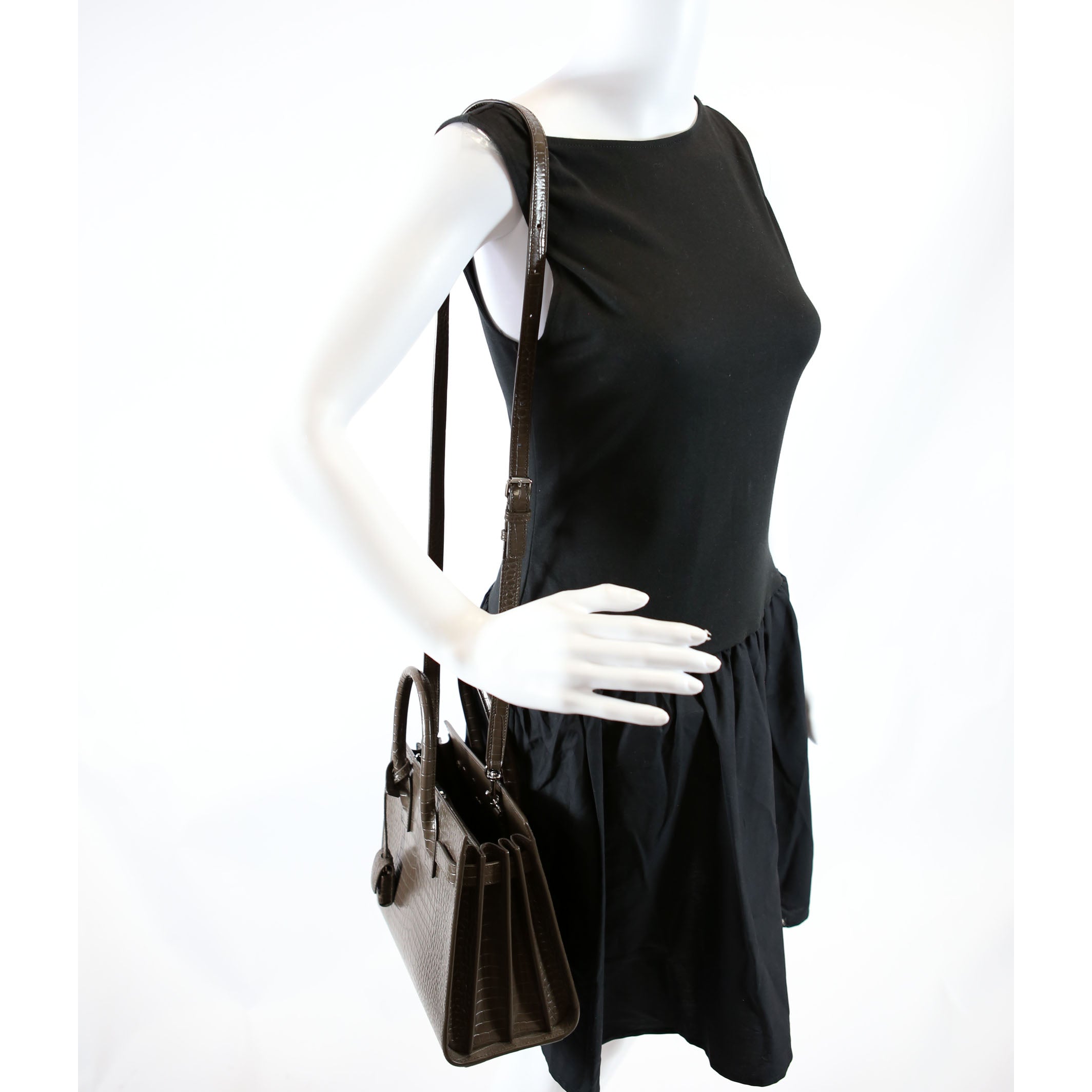 Sac De Jour Baby Crocodile Embossed 421863 Brown