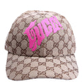 838034 GG Canvas Print Logo Hat Size M Beige/Pink