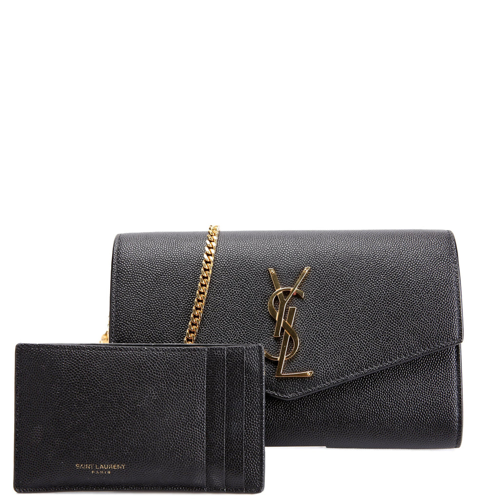 Uptown Chain Wallet Grain 607788 Black
