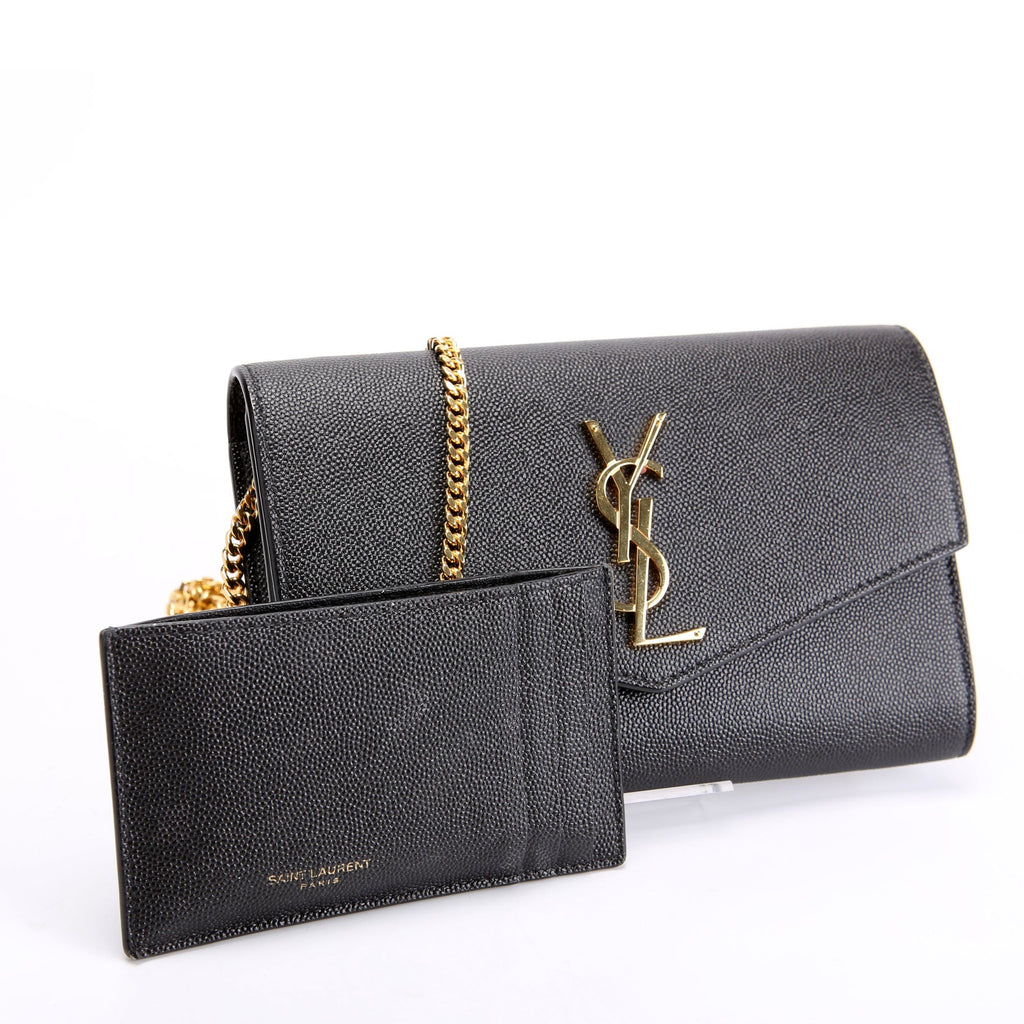 Uptown Chain Wallet Grain 607788 Black