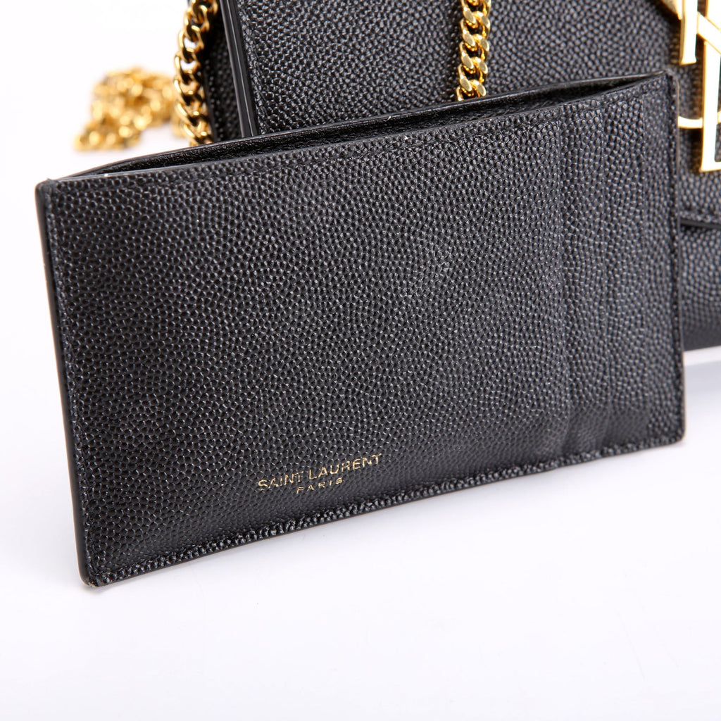 Uptown Chain Wallet Grain 607788 Black