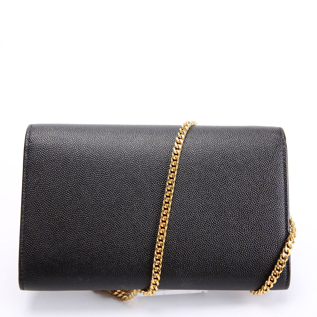 Uptown Chain Wallet Grain 607788 Black