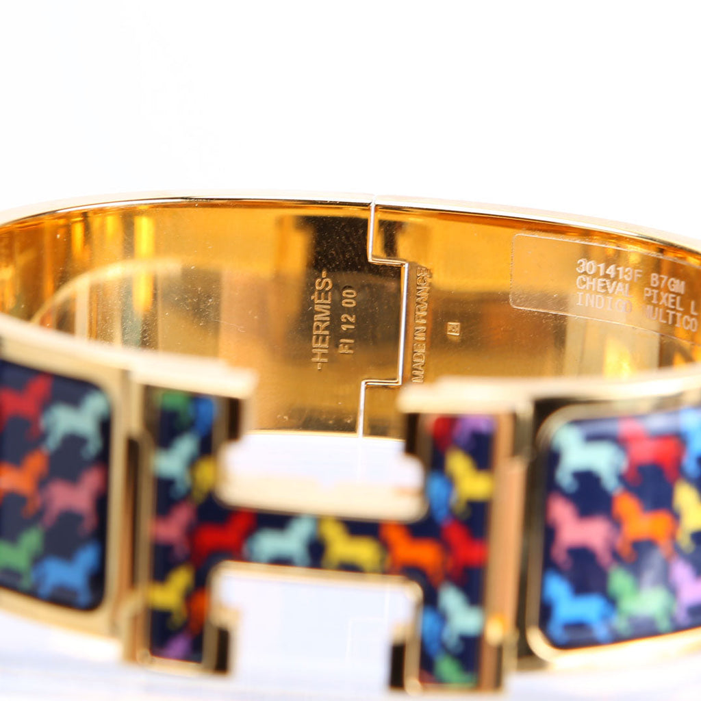 Clic Clac Cheval Pixel Wide GM Bracelet Gold/Multicolor