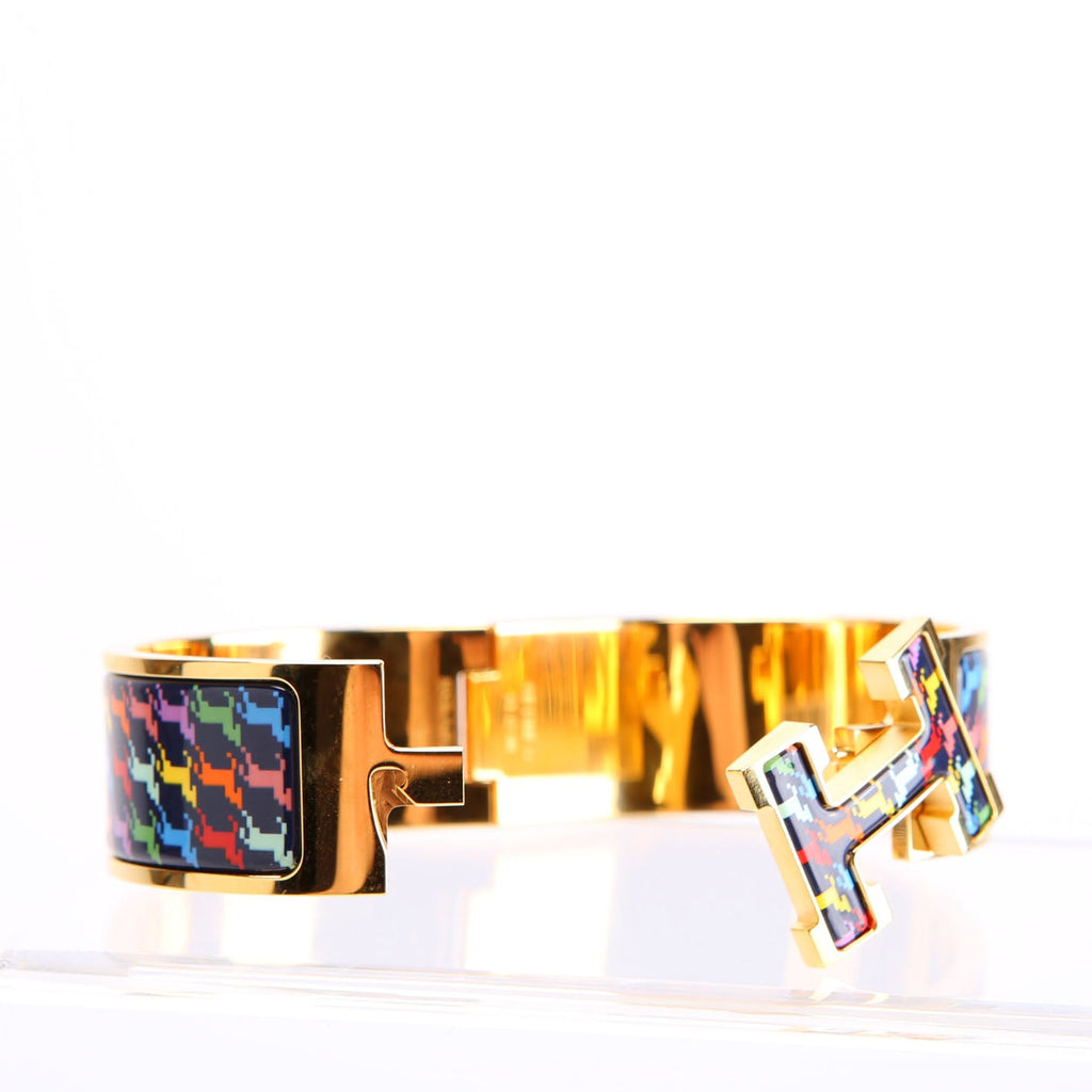 Clic Clac Cheval Pixel Wide GM Bracelet Gold/Multicolor