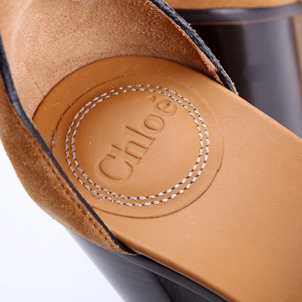 C Logo Platform Sandal Heels Size 39 Tan