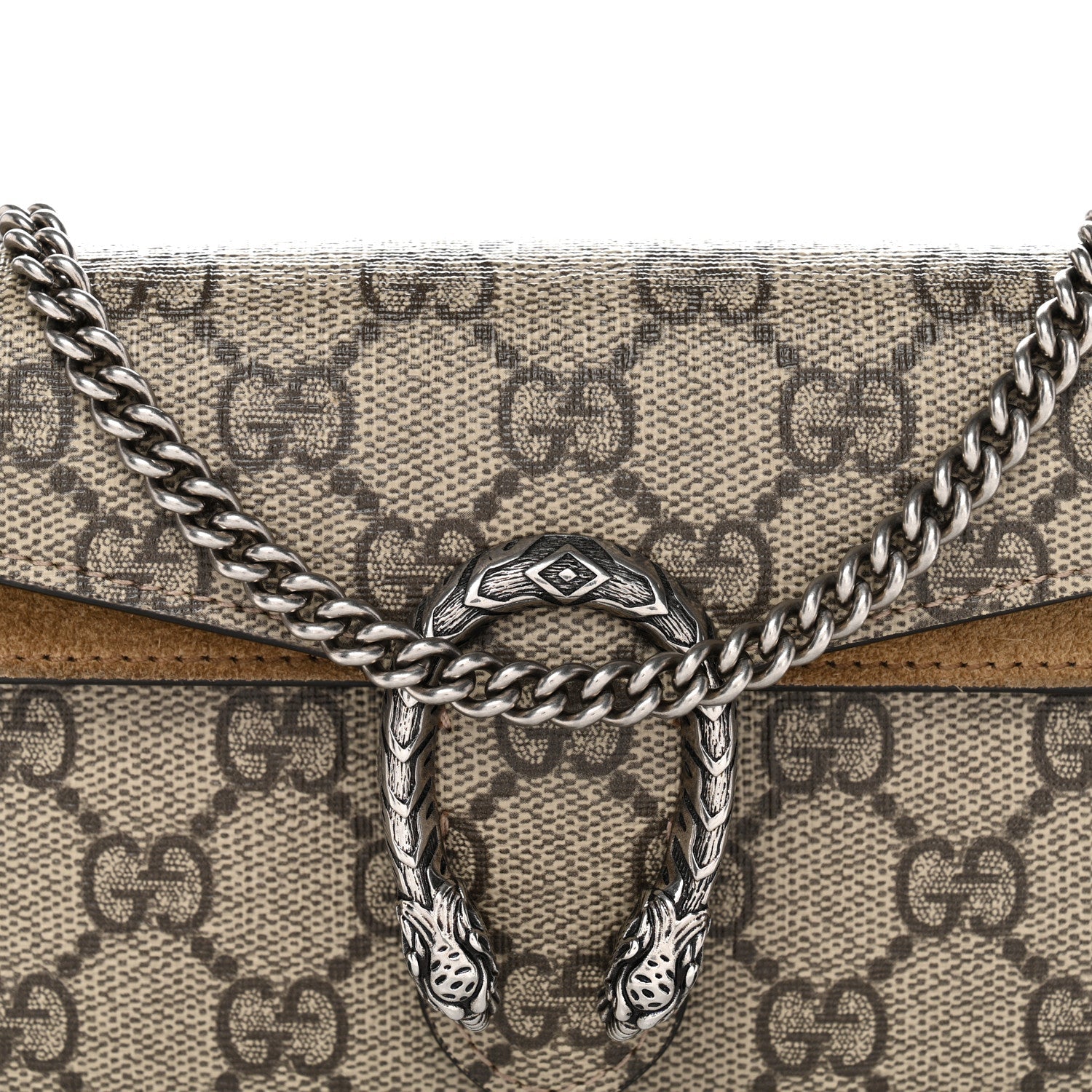 Gucci GG Supreme Monogram Super Mini Dionysus Shoulder Bag Taupe
