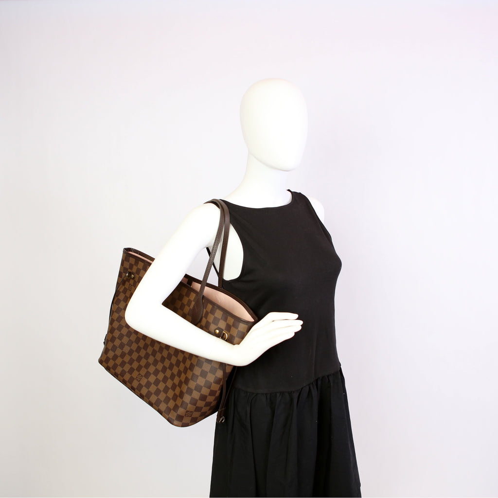Neverfull With Wallet MM Damier Ebene Pink