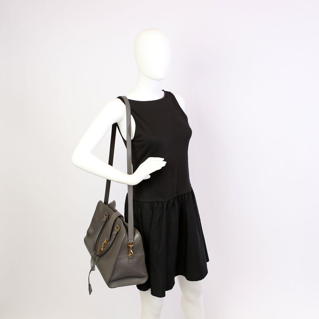 Monogram Cabas Medium Leather Grey