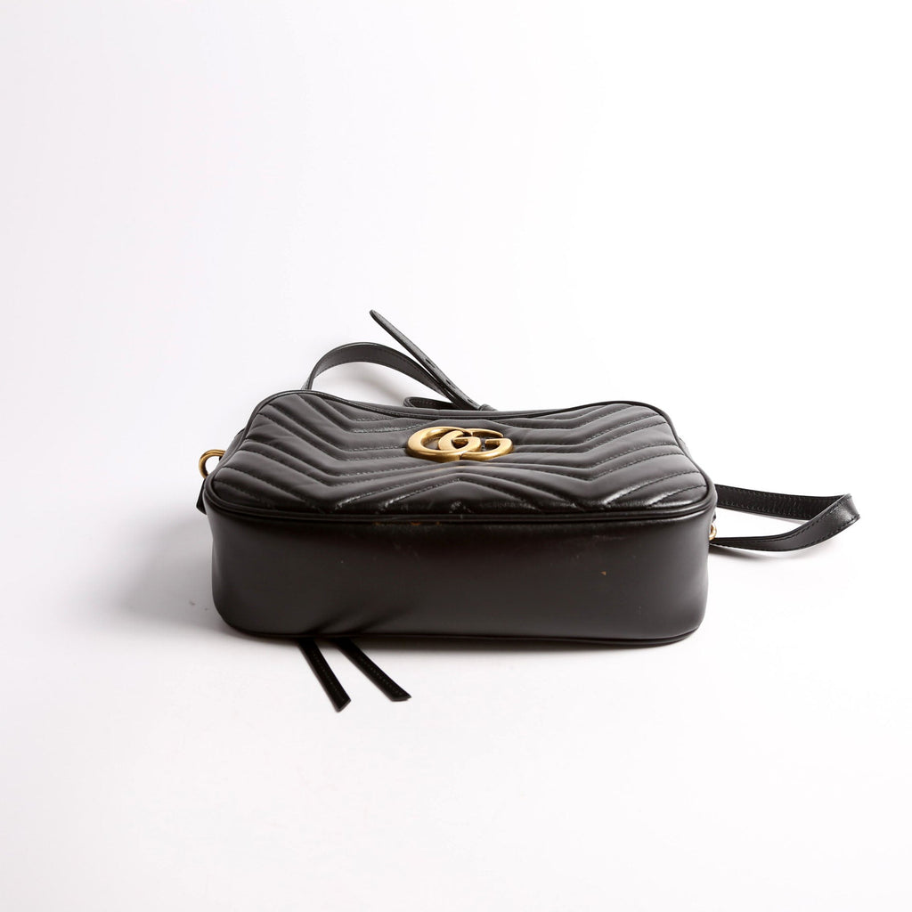447632 Marmont Small Leather Camera Black