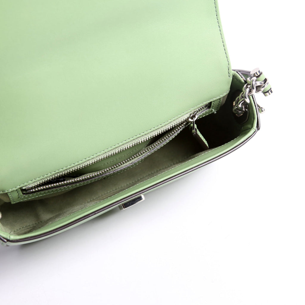 739722 Petite GG Mini Shoulder Bag Calfskin Green