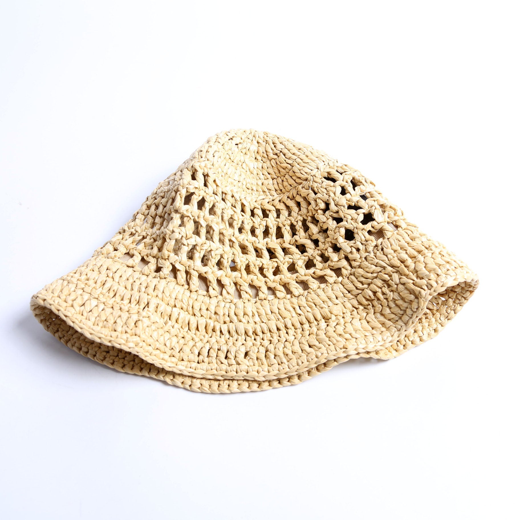 1HC137 Crochet Raffia-Effect Bucket Size Small
