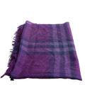 Nova Check Silk/Cotton Scarf Purple