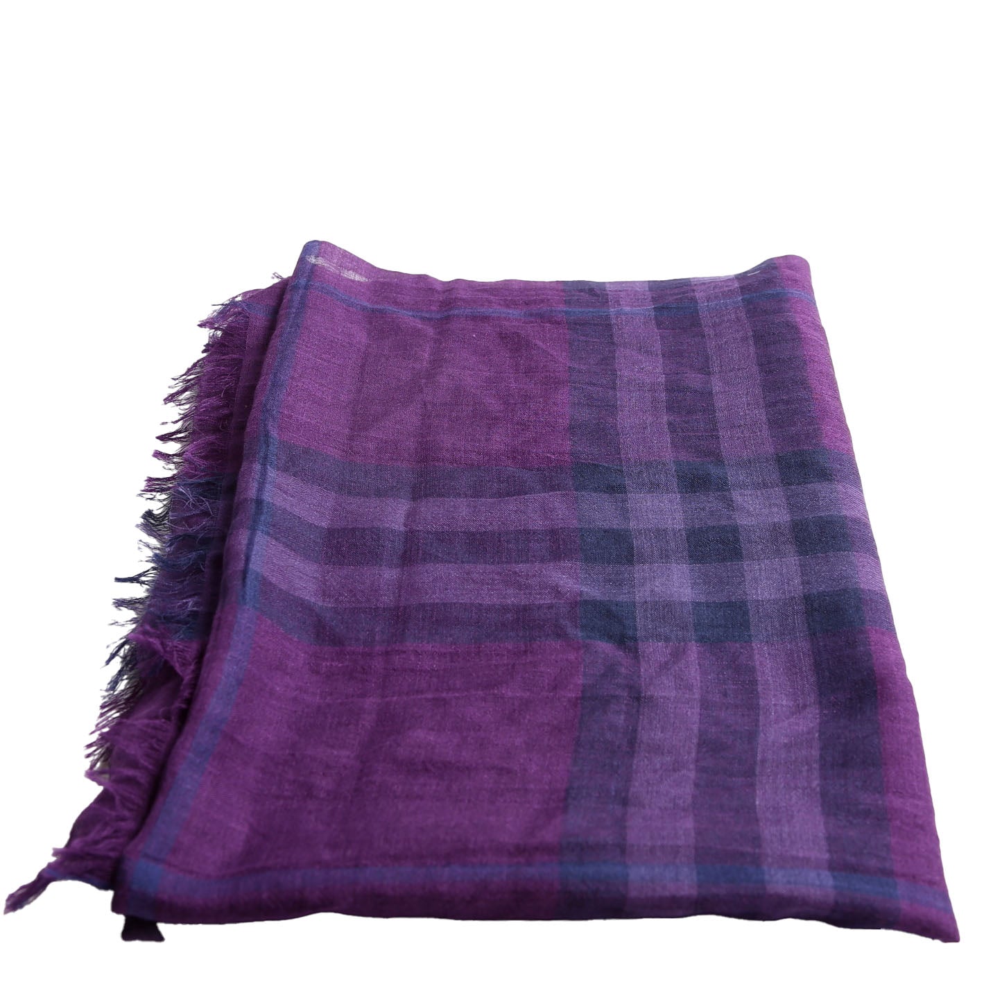 Nova Check Silk/Cotton Scarf Purple