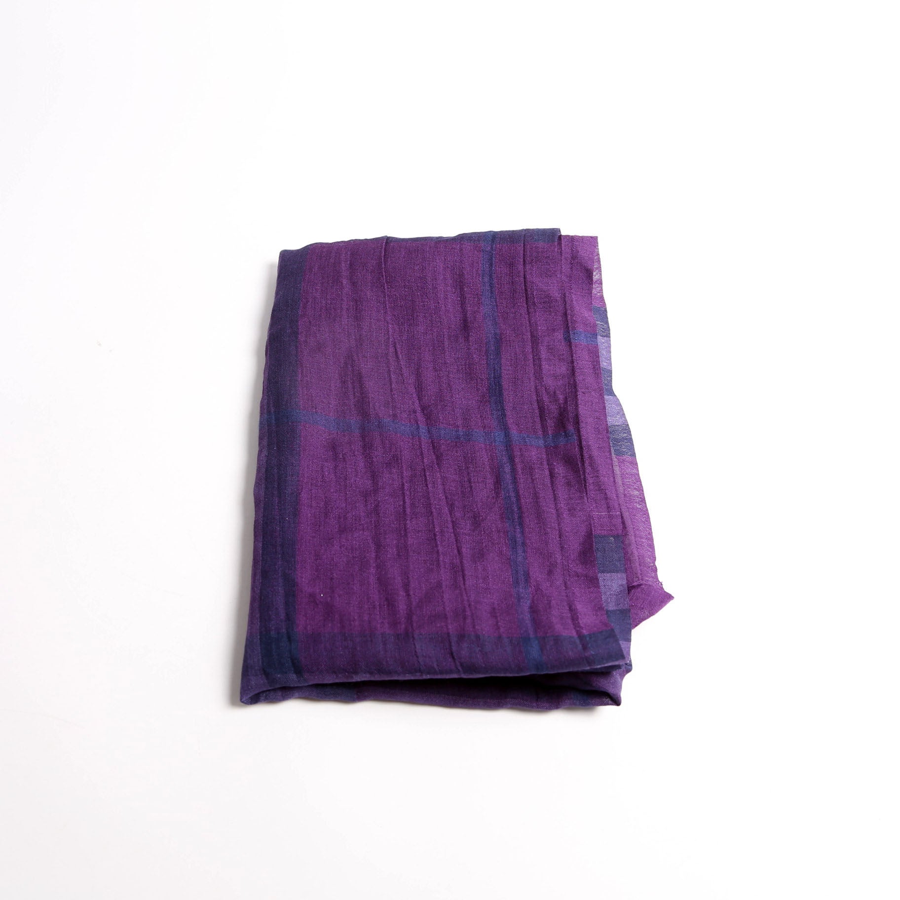Nova Check Silk/Cotton Scarf Purple