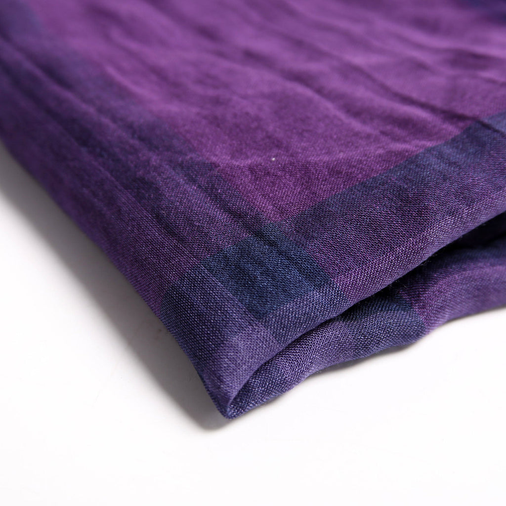 Nova Check Silk/Cotton Scarf Purple