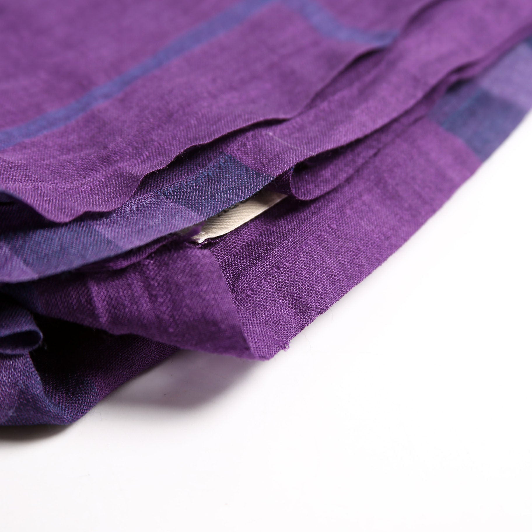 Nova Check Silk/Cotton Scarf Purple