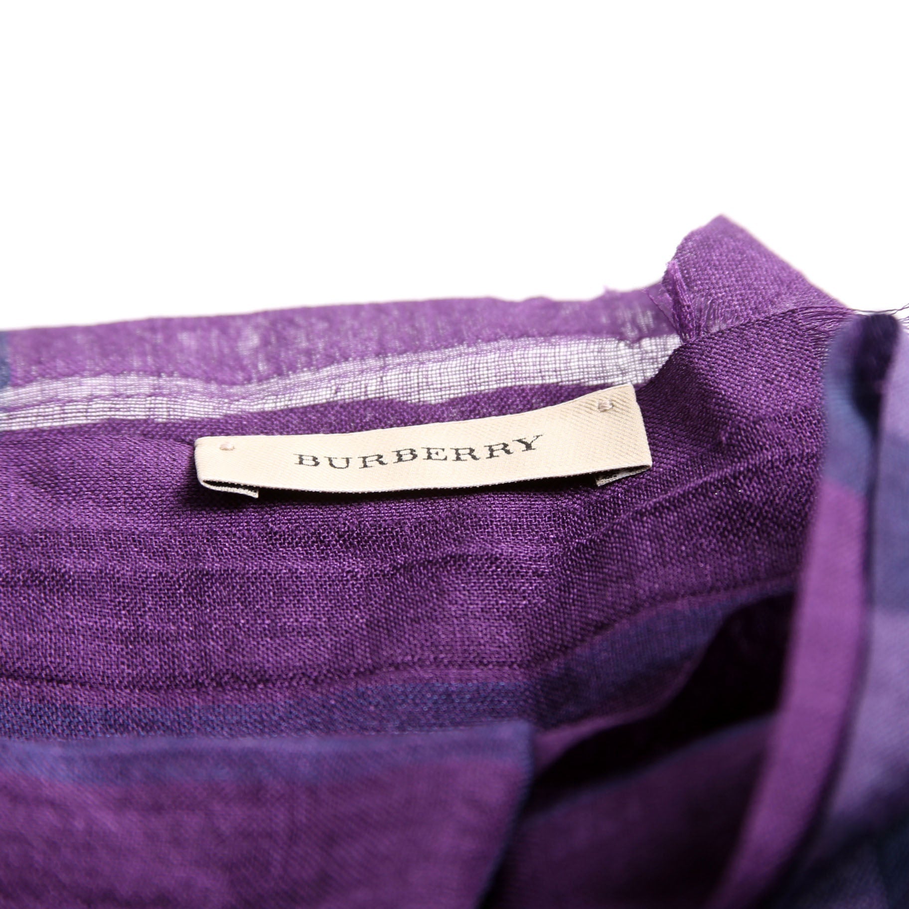 Nova Check Silk/Cotton Scarf Purple