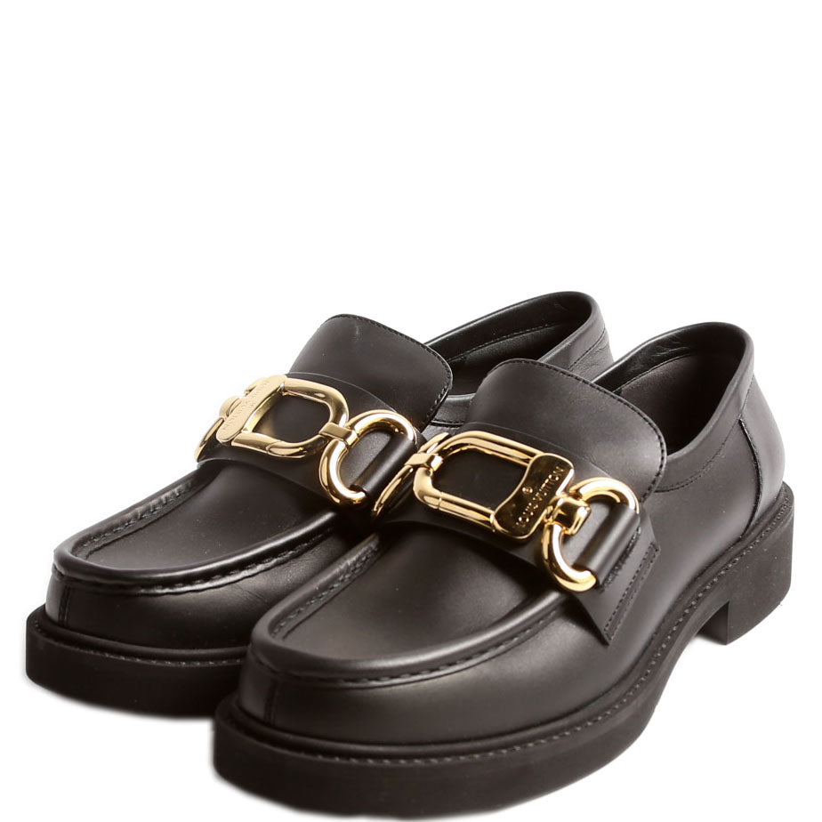 Chain Link Loafers Size 39.5 Black
