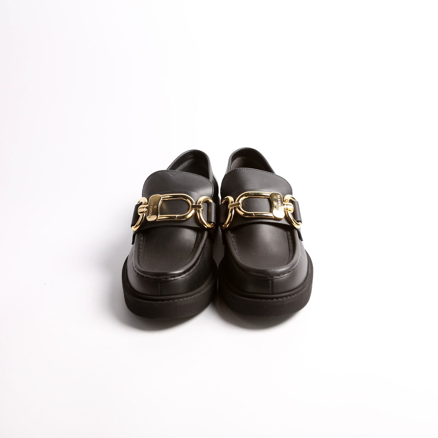 Chain Link Loafers Size 39.5 Black