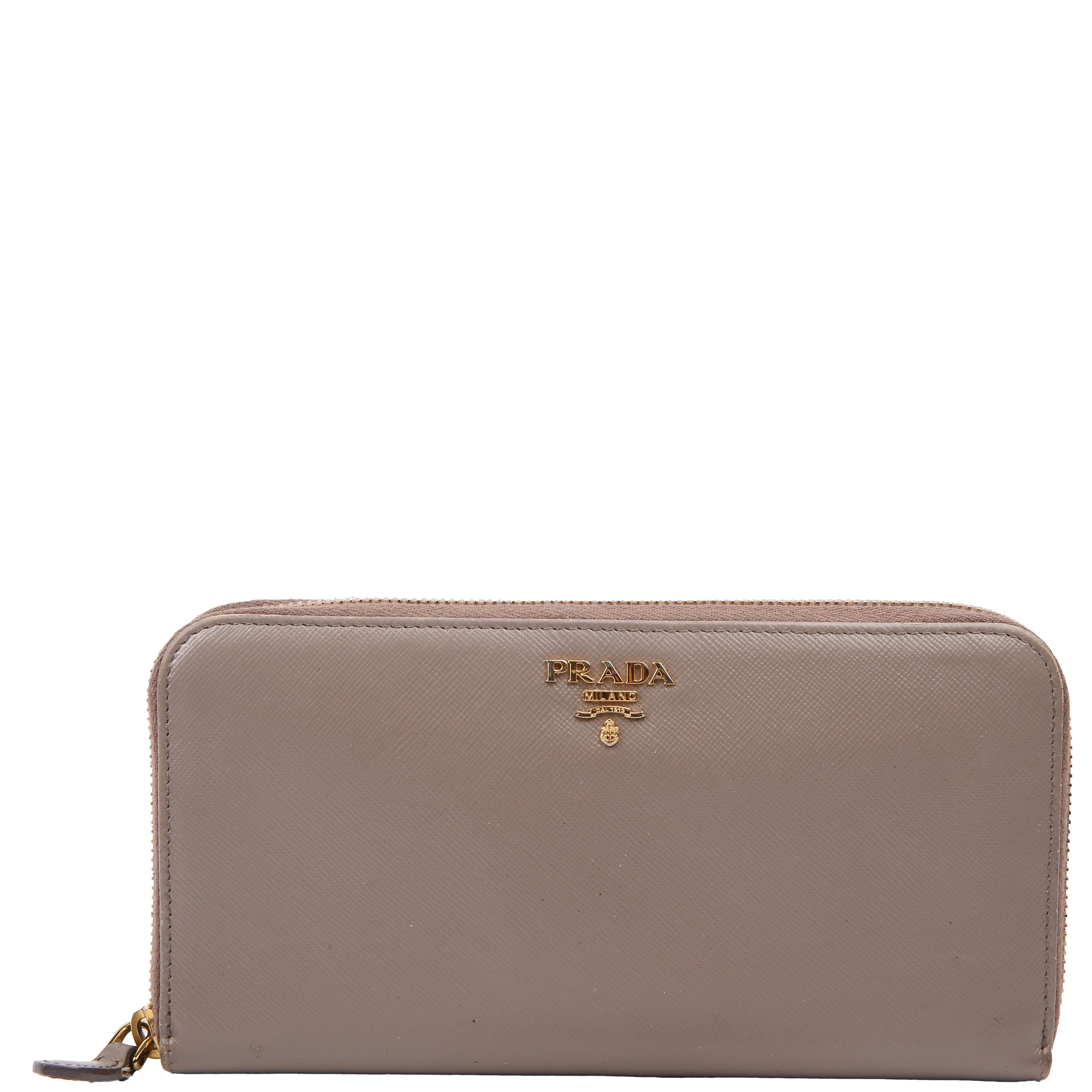 Prada Saffiano Zip Around Wallet Black