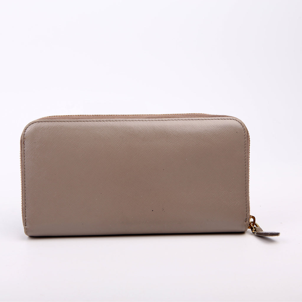 Prada Saffiano Zip Around Wallet Black