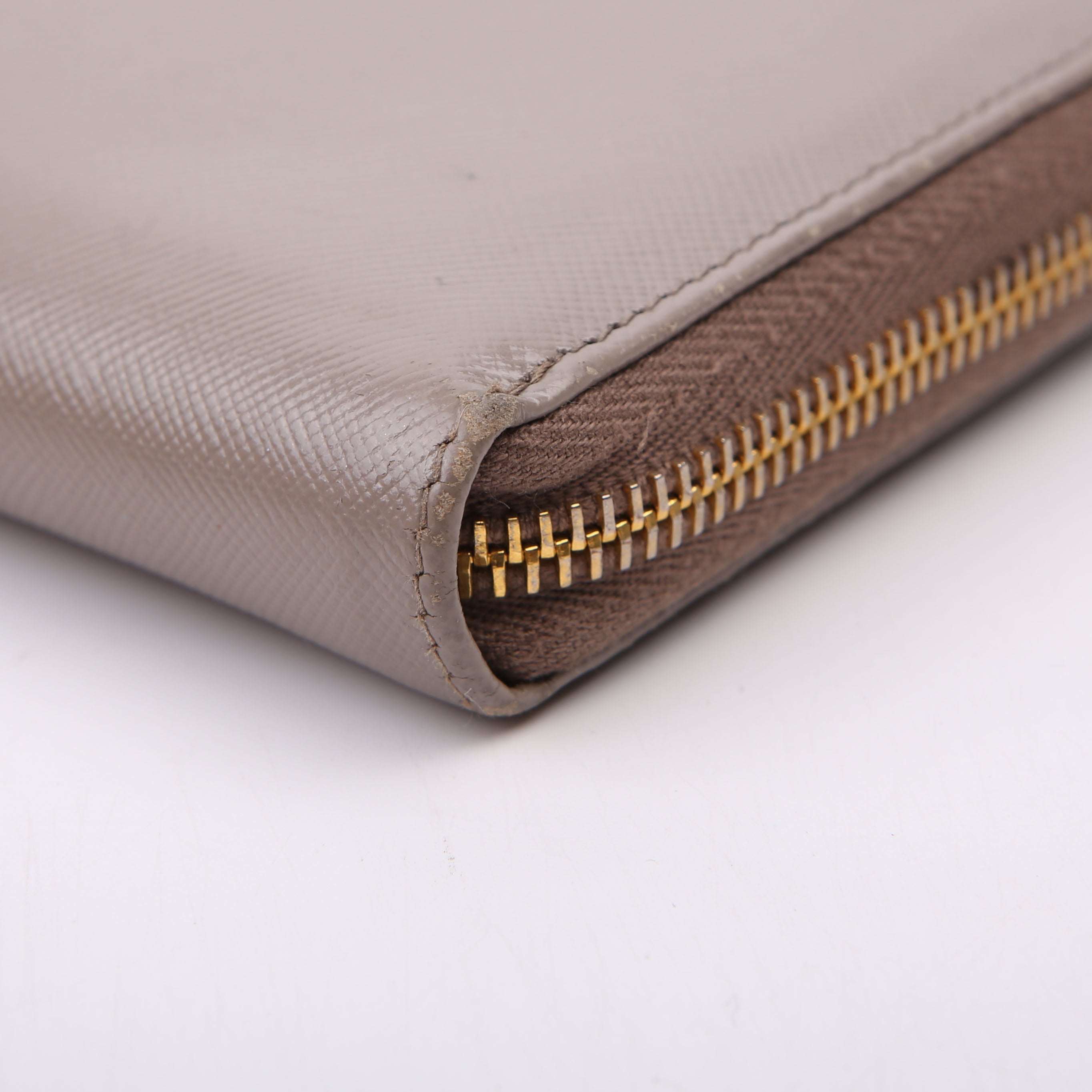 Prada Saffiano Zip Around Wallet Black
